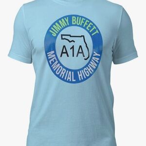 Jimmy Buffett memorial A1A highway Light Blue T-Shirt